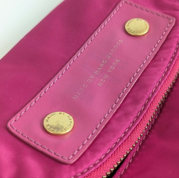 Marc x Marc Jacobs Mini Natasha Preppy Nylon Crossbody Leather Strap Pink Gold - Picture 2 of 14